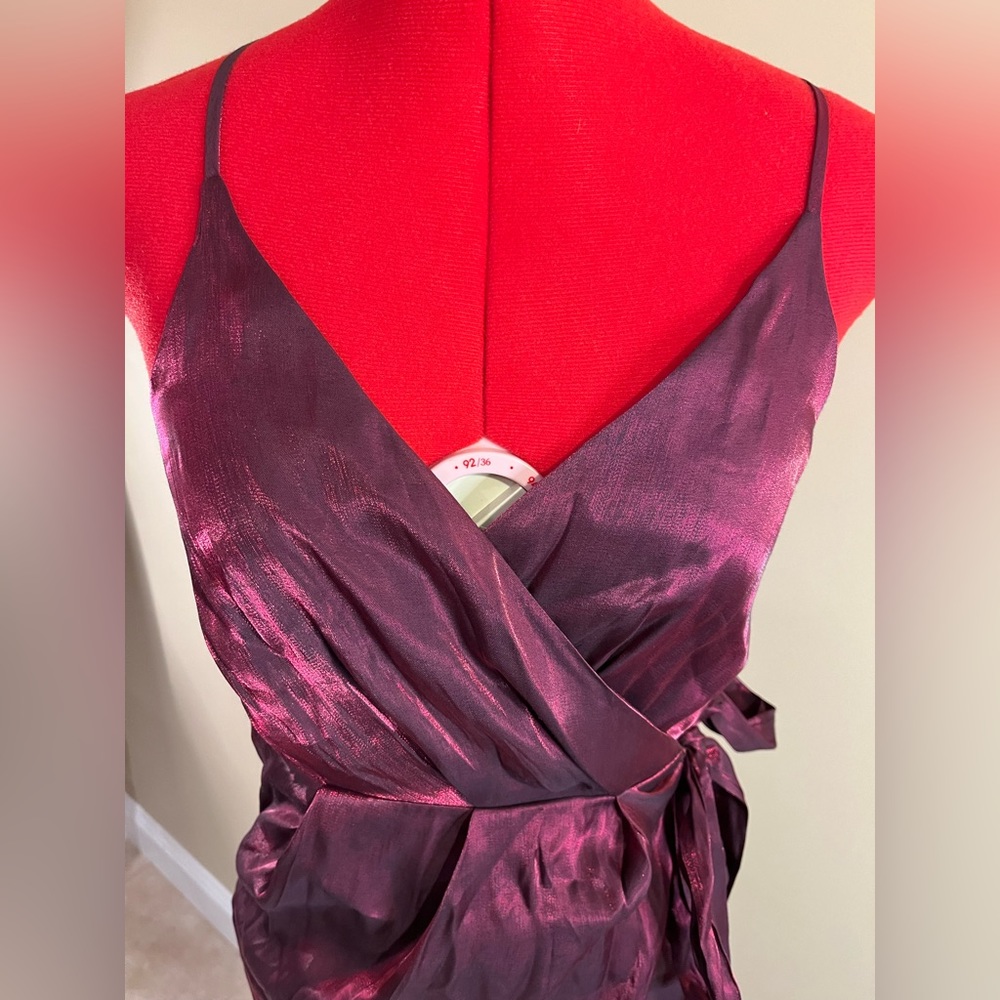Formal Satin Purple MIDI Dress